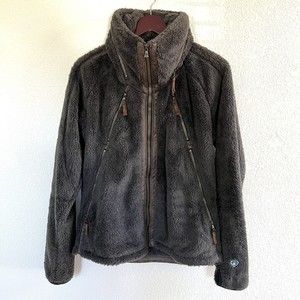 Kuhl Womens Fleece Flight Jacket Size L Brown Teddy Jacket
